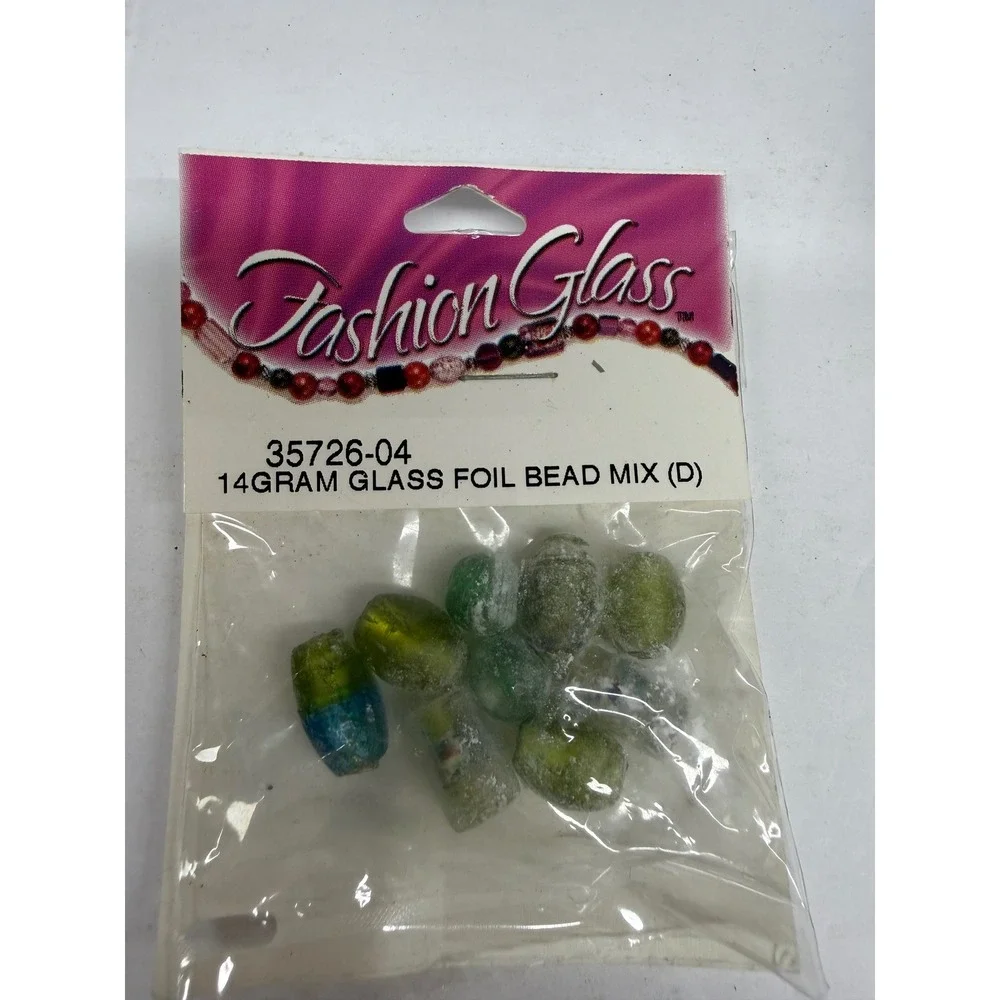 Mixed Craft Lot The Beadery Tri-Beads Glass Foil Beads Sequins Novelty Buttons